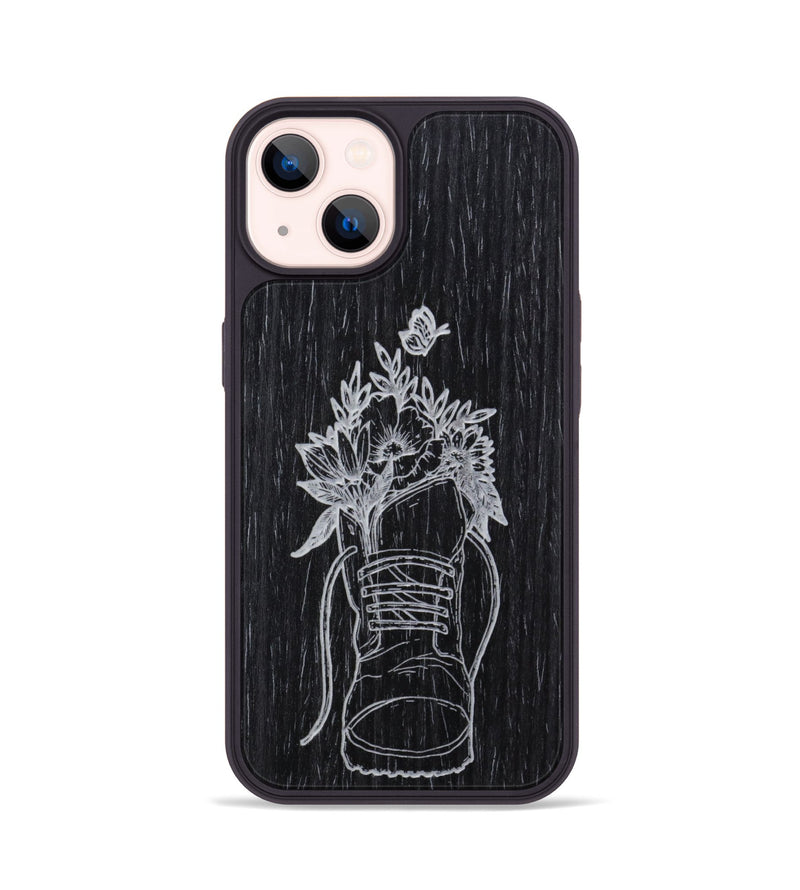 iPhone 14 Wood Phone Case - Wildflower Walk - Ebony (Curated)