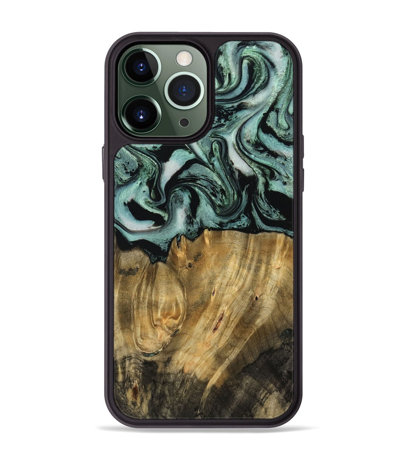 iPhone 13 Pro Max Wood Phone Case - Florine (Green, 760790)