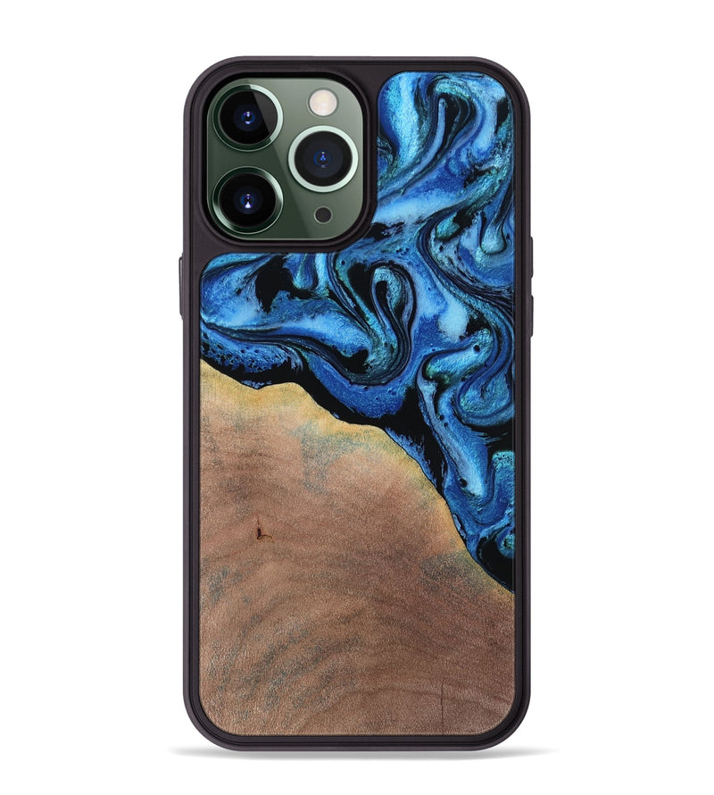 iPhone 13 Pro Max Wood Phone Case - Freeman (Blue, 761140)
