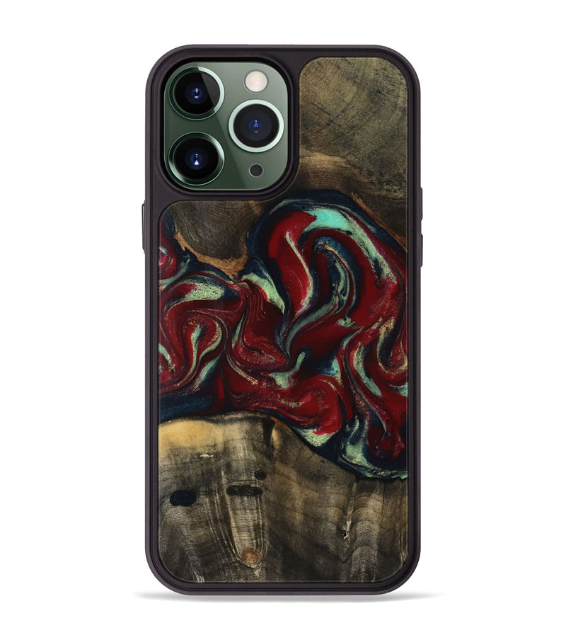 iPhone 13 Pro Max Wood Phone Case - Elenora (Red, 761232)