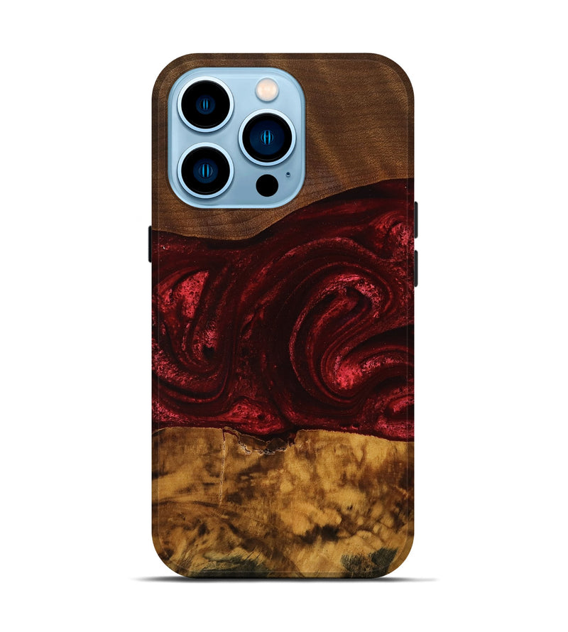iPhone 14 Pro Wood Live Edge Phone Case - Dewitt (Red, 762446)