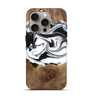 iPhone 16 Pro Wood Live Edge Phone Case - Bruno (Black & White, 763527)