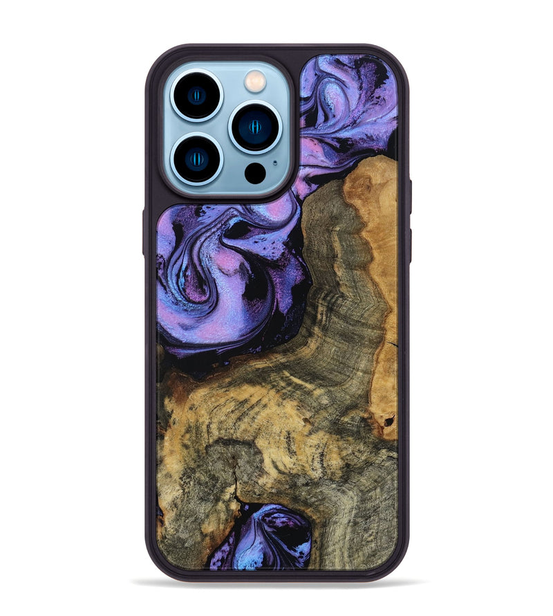 iPhone 14 Pro Max Wood Phone Case - Leif (Purple, 763820)