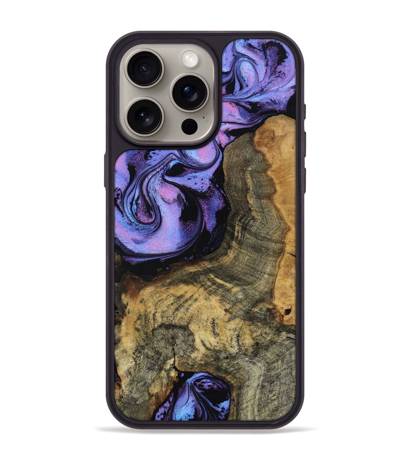 iPhone 15 Pro Max Wood Phone Case - Leif (Purple, 763820)