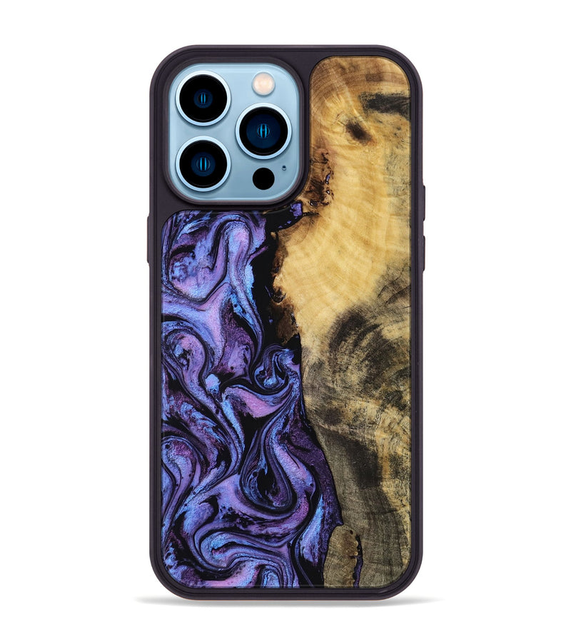 iPhone 14 Pro Max Wood Phone Case - Darleen (Purple, 763829)