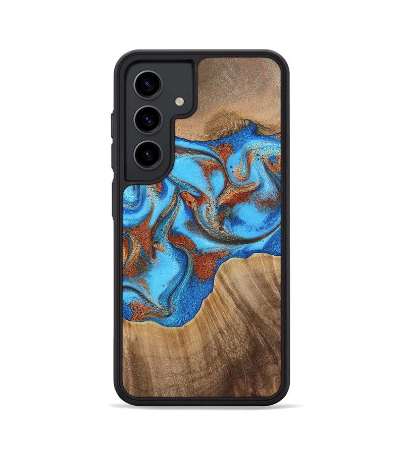 Galaxy S24 Wood Phone Case - Joanna (Teal & Gold, 763895)
