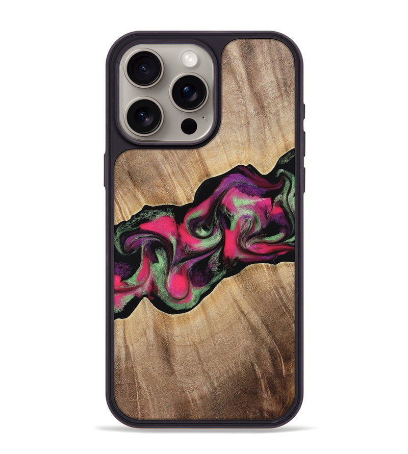 iPhone 15 Pro Max Wood Phone Case - Darron (Purple, 763923)