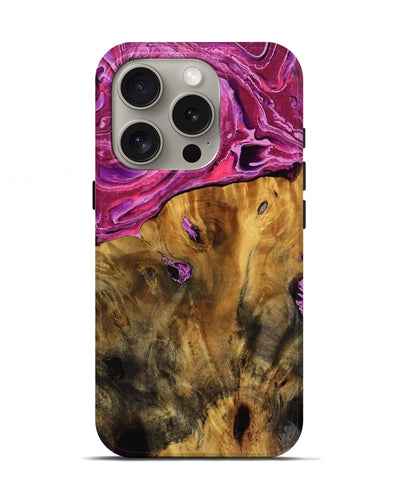 iPhone 16 Pro Wood Live Edge Phone Case - Gayle (Purple, 764098)