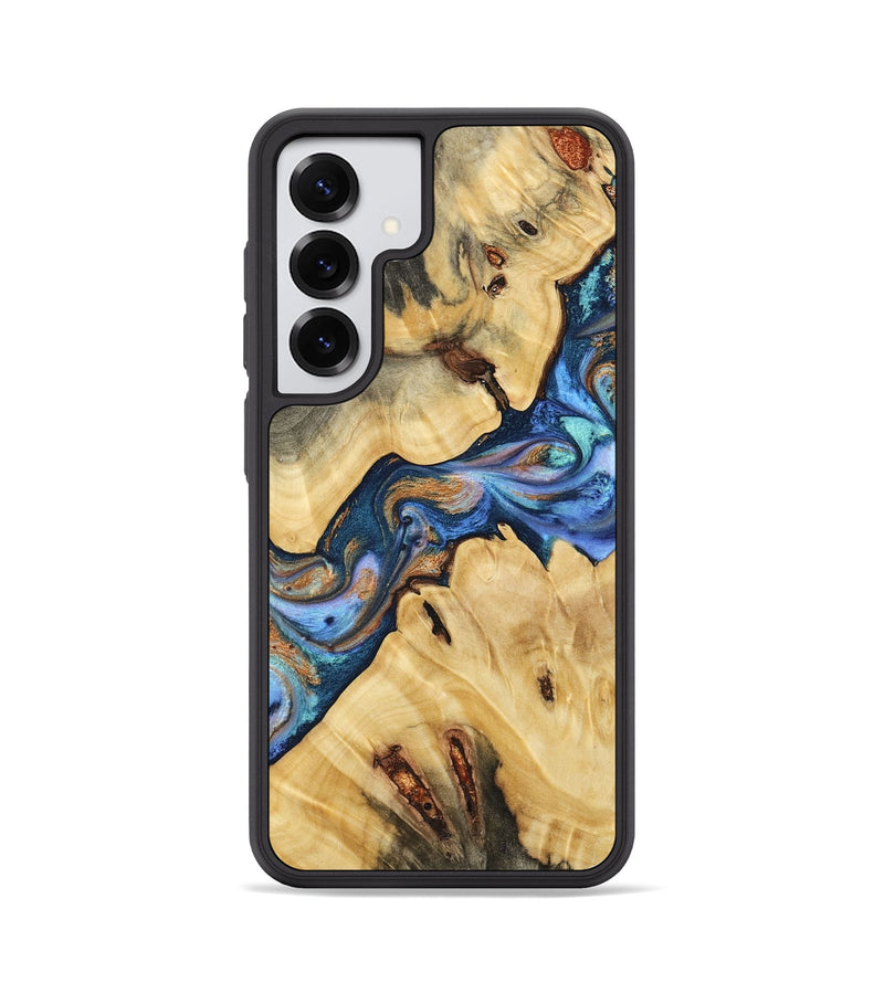 Galaxy S25 Wood Phone Case - Otho (Teal & Gold, 765039)