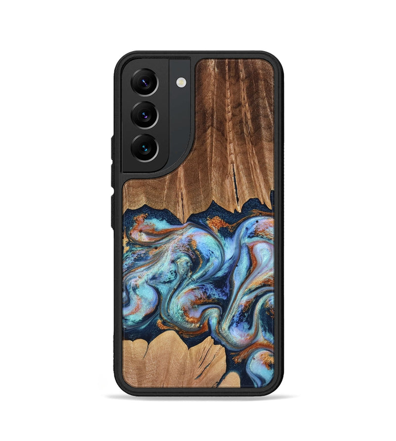 Galaxy S22 Wood Phone Case - Tariq (Teal & Gold, 765040)