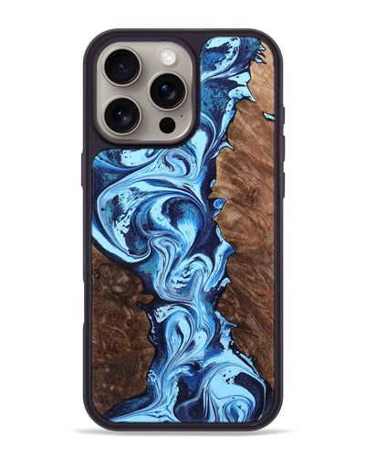 iPhone 16 Pro Max Wood Phone Case - Jaimie (Blue, 765337)