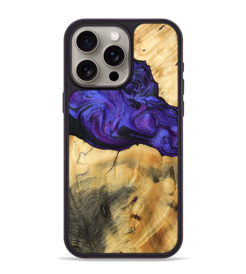 iPhone 15 Pro Max Wood Phone Case - Jevon (Purple, 765354)