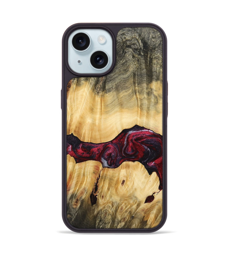 iPhone 15 Wood Phone Case - Yael (Red, 765368)