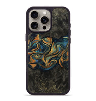 iPhone 16 Pro Max Wood Phone Case - Antonio (Teal & Gold, 765569)
