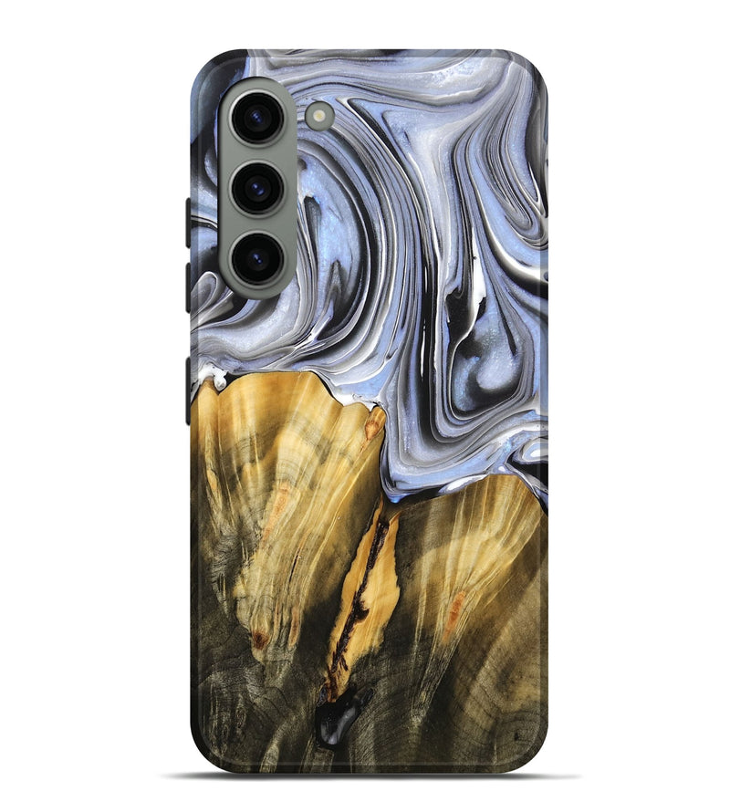 Galaxy S23 Plus Wood Live Edge Phone Case - Alisha (Black & White, 765735)