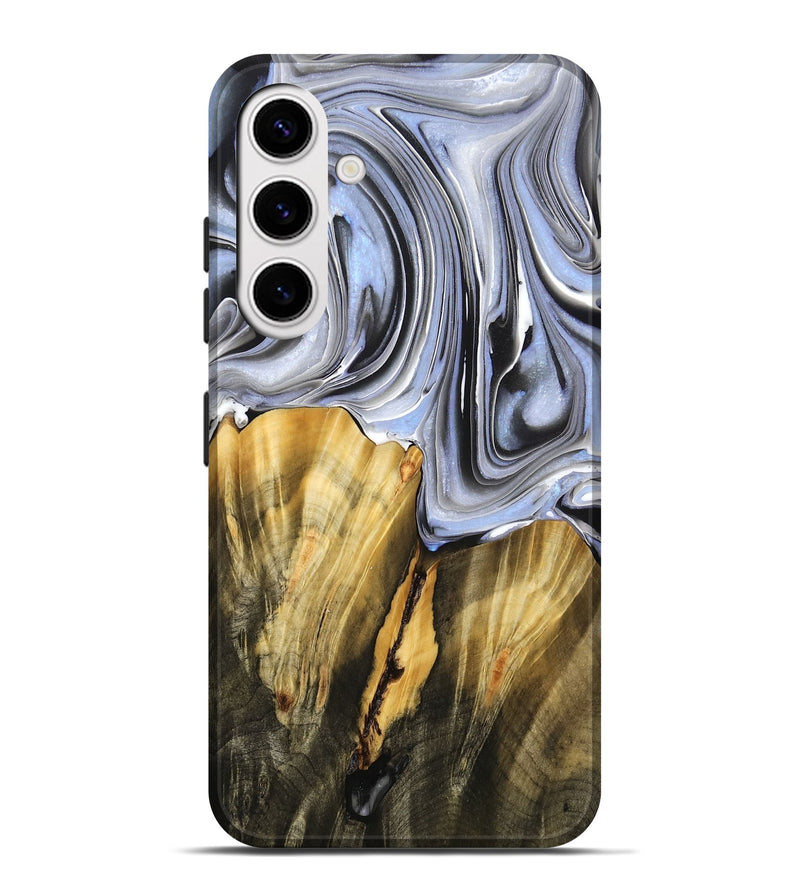 Galaxy S25 Plus Wood Live Edge Phone Case - Alisha (Black & White, 765735)