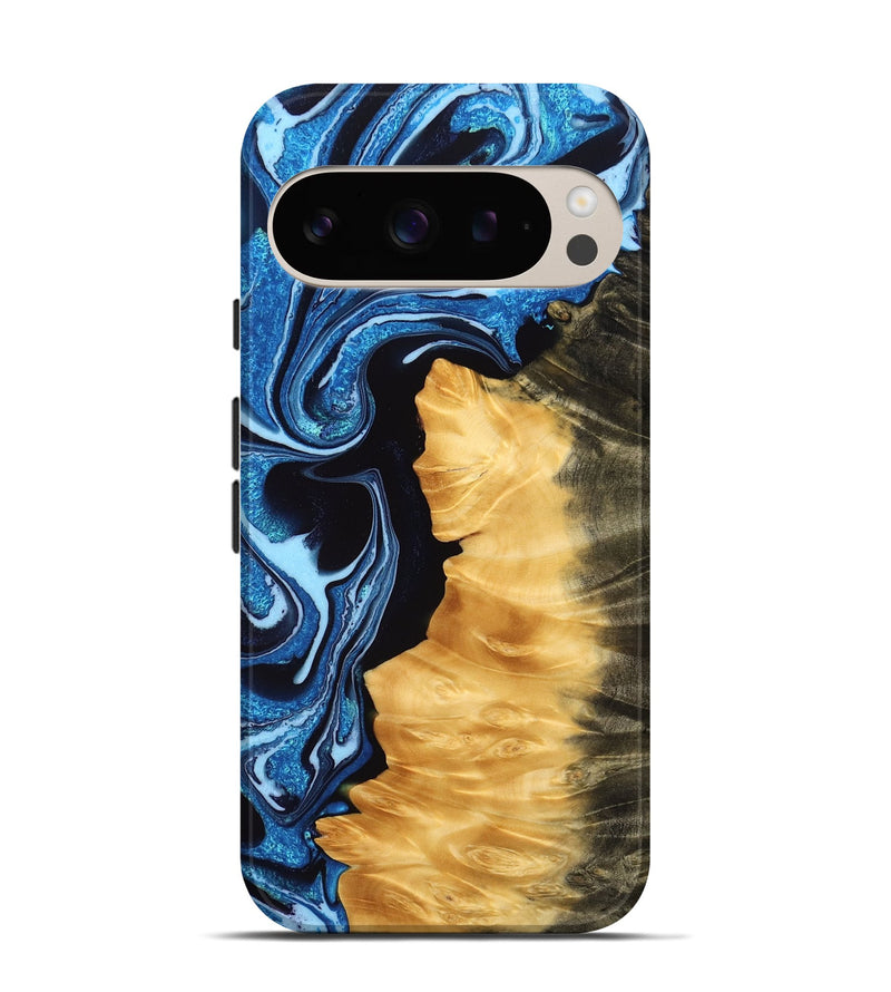 Pixel 9 Wood Live Edge Phone Case - Sydney (Blue, 765743)