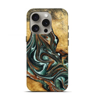 iPhone 16 Pro Wood Live Edge Phone Case - Adhara (Green, 765748)