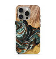 iPhone 16 Pro Wood Live Edge Phone Case - Kalyn (Green, 765750)