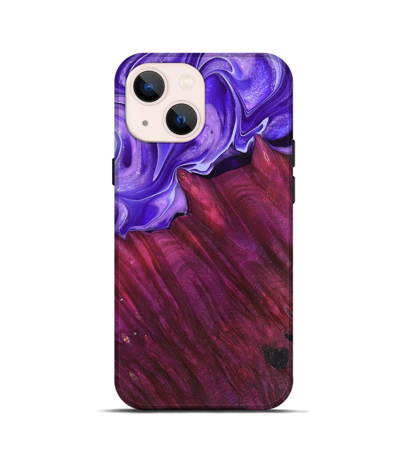 iPhone 13 mini Wood Live Edge Phone Case - Robyn (Purple, 766665)