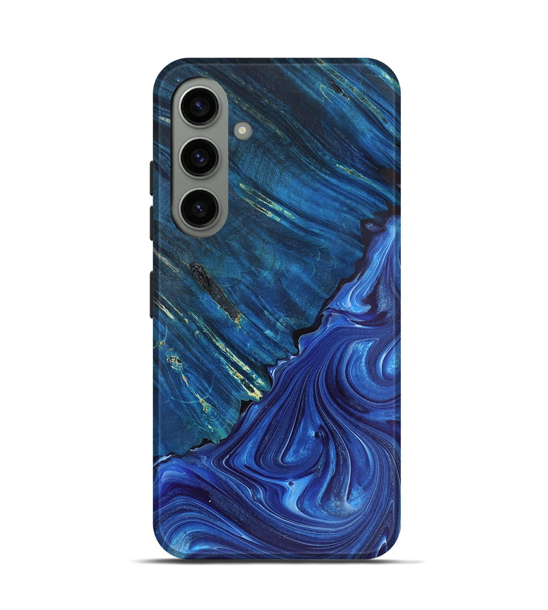 Galaxy S24 Wood Live Edge Phone Case - Aliya (Blue, 766667)
