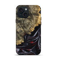 iPhone 15 Wood Live Edge Phone Case - Christi (Red, 767328)