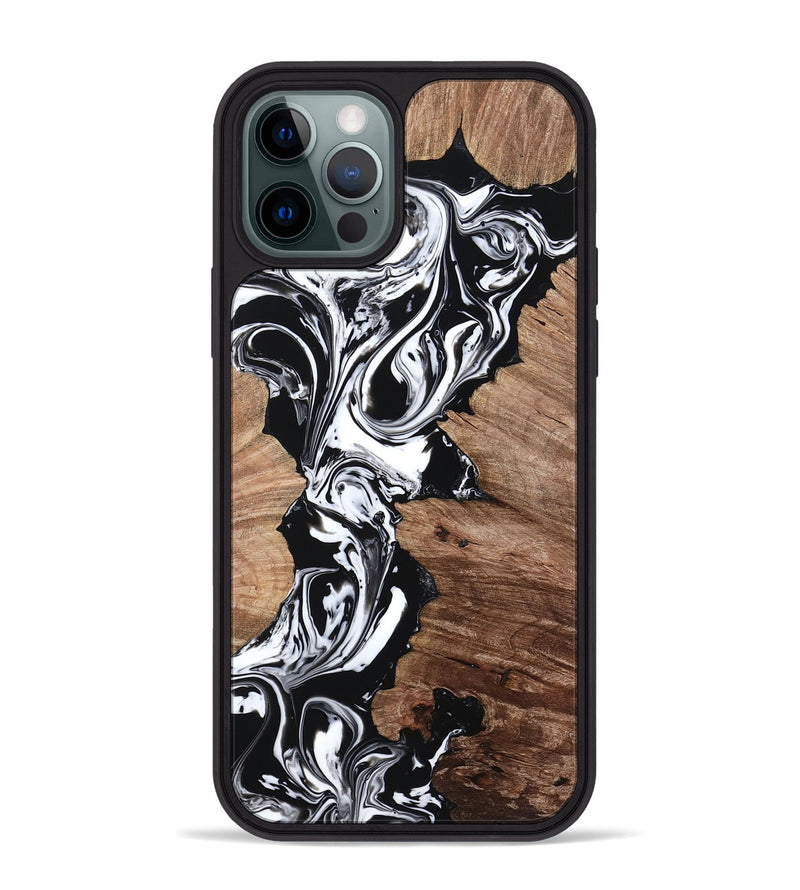 iPhone 12 Pro Max Wood Phone Case - Zula (Black & White, 767591)