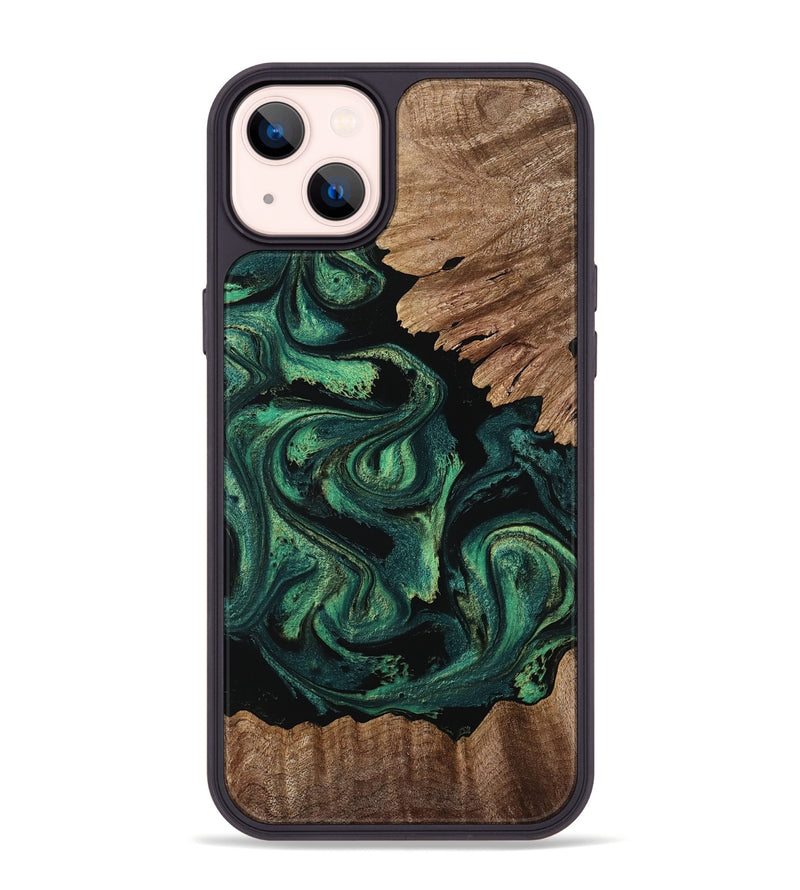 iPhone 14 Plus Wood Phone Case - Nataly (Green, 767669)