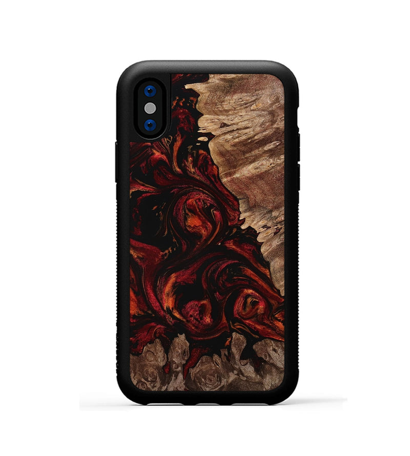 iPhone Xs Wood Phone Case - Racheal (Red, 767706)