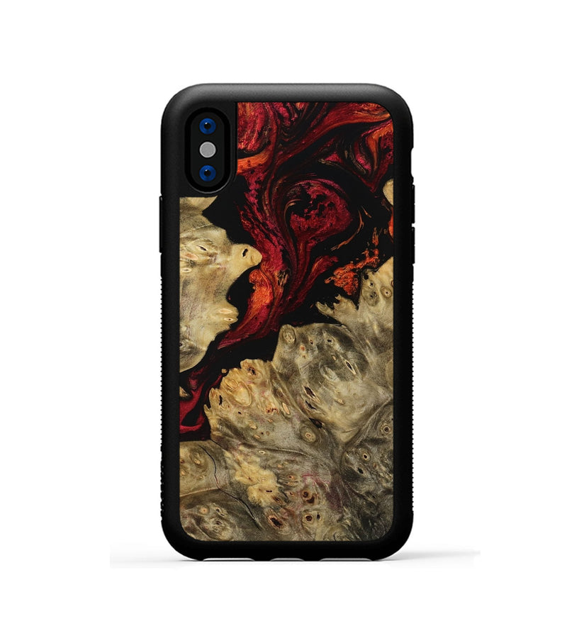 iPhone Xs Wood Phone Case - Milford (Red, 767709)