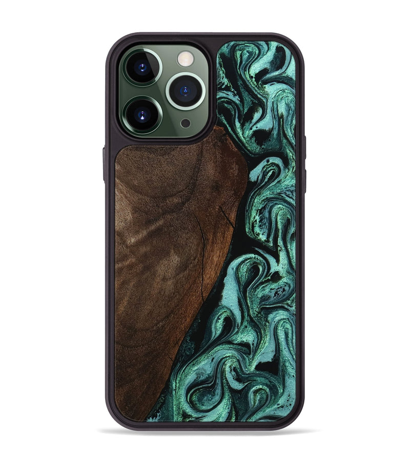 iPhone 13 Pro Max Wood Phone Case - Camille (Green, 767901)