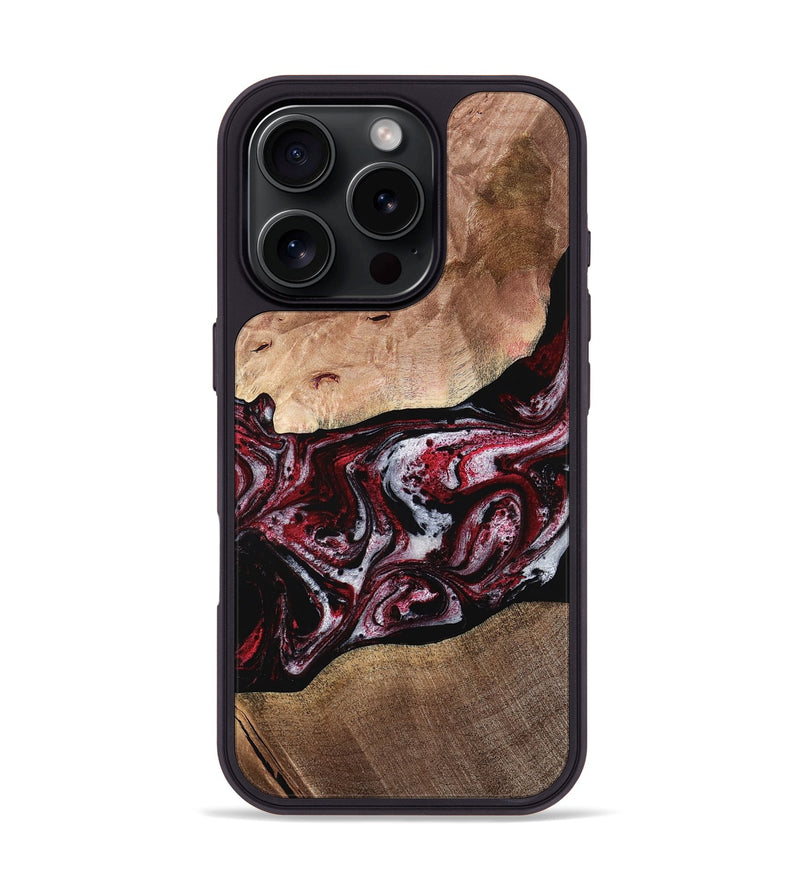 iPhone 16 Pro Wood Phone Case - Shantel (Red, 767943)