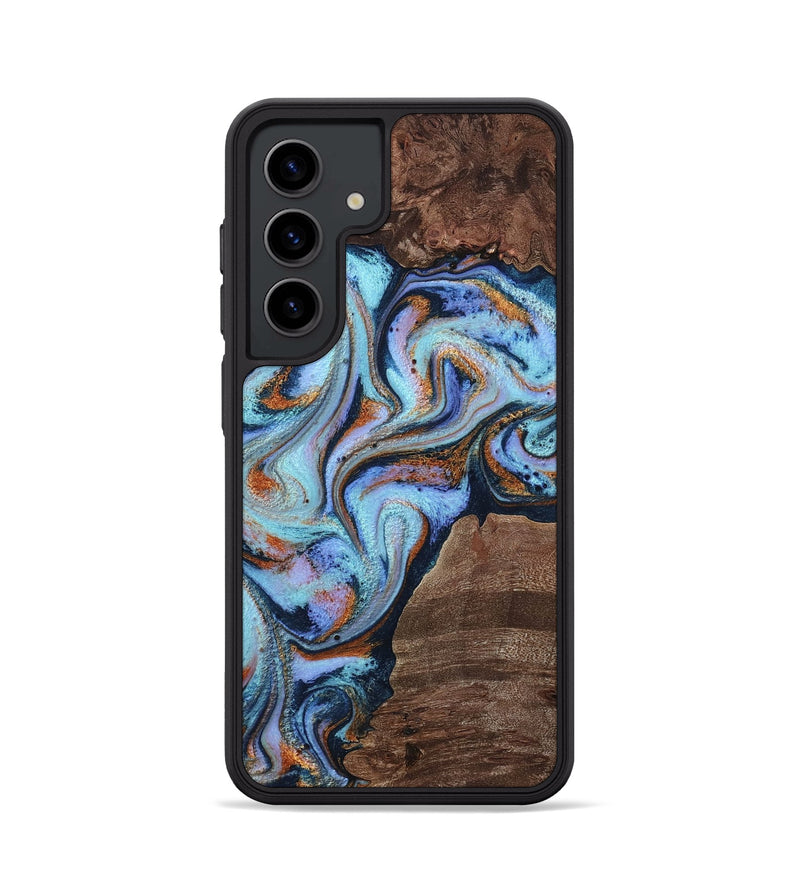Galaxy S24 Wood Phone Case - Elroy (Teal & Gold, 767952)