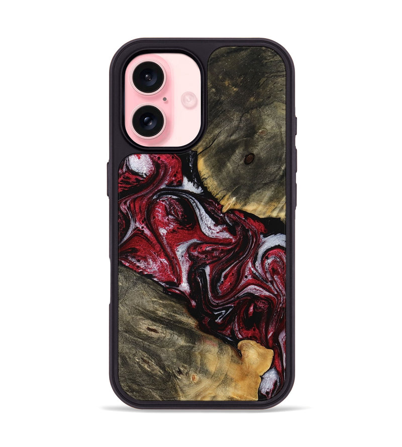 iPhone 16 Wood Phone Case - Laurel (Red, 767960)
