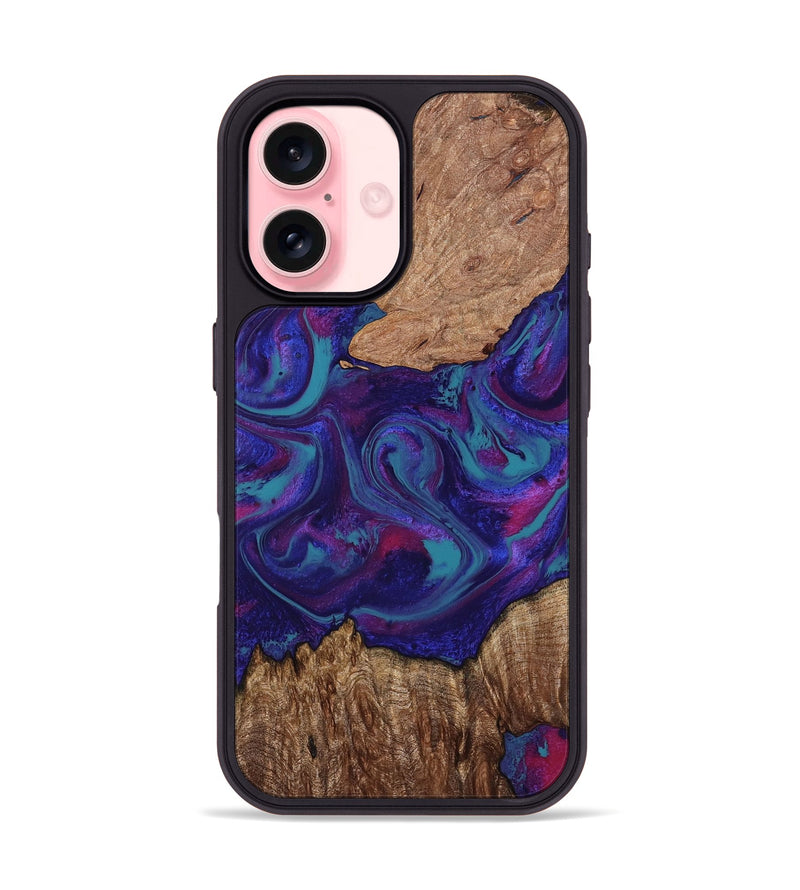 iPhone 16 Wood Phone Case - Kaci (Purple, 768001)