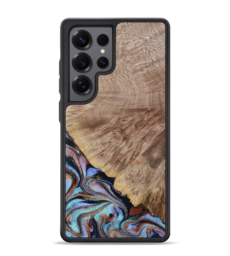 Galaxy S25 Ultra Wood Phone Case - Paige (Teal & Gold, 768481)
