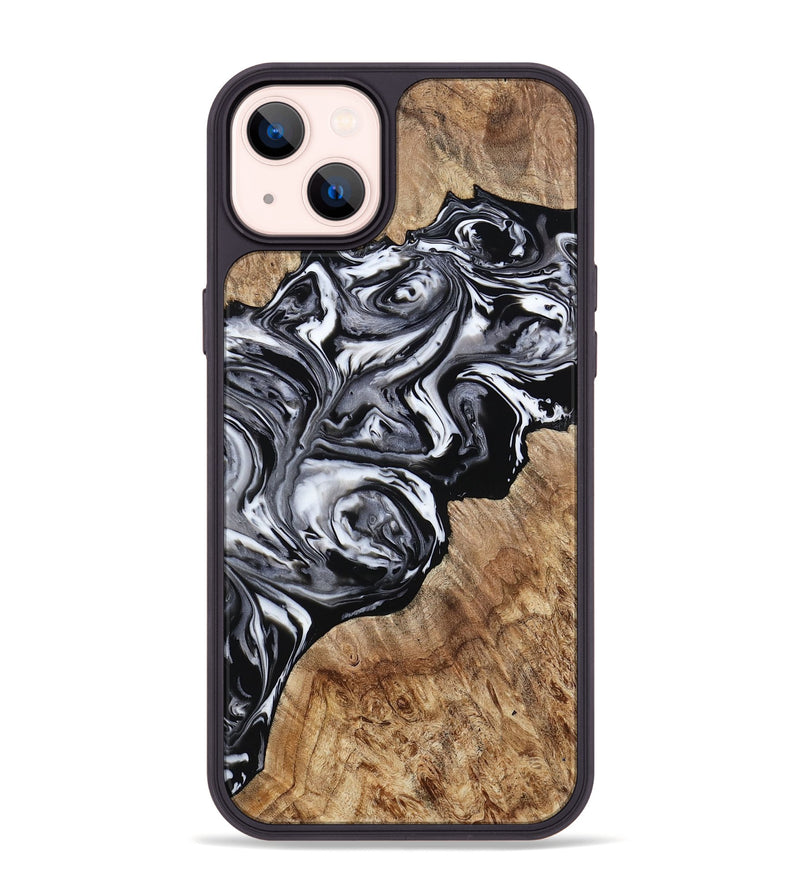 iPhone 14 Plus Wood Phone Case - Raymon (Black & White, 768526)