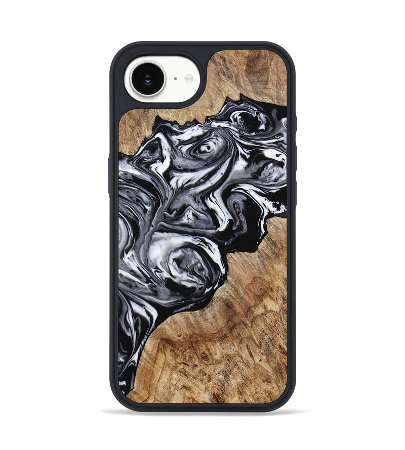 iPhone 16e Wood Phone Case - Raymon (Black & White, 768526)