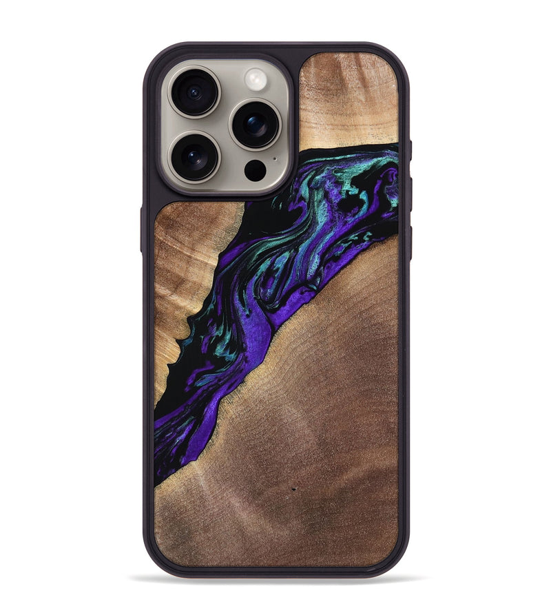 iPhone 15 Pro Max Wood Phone Case - Vivian (Purple, 768578)