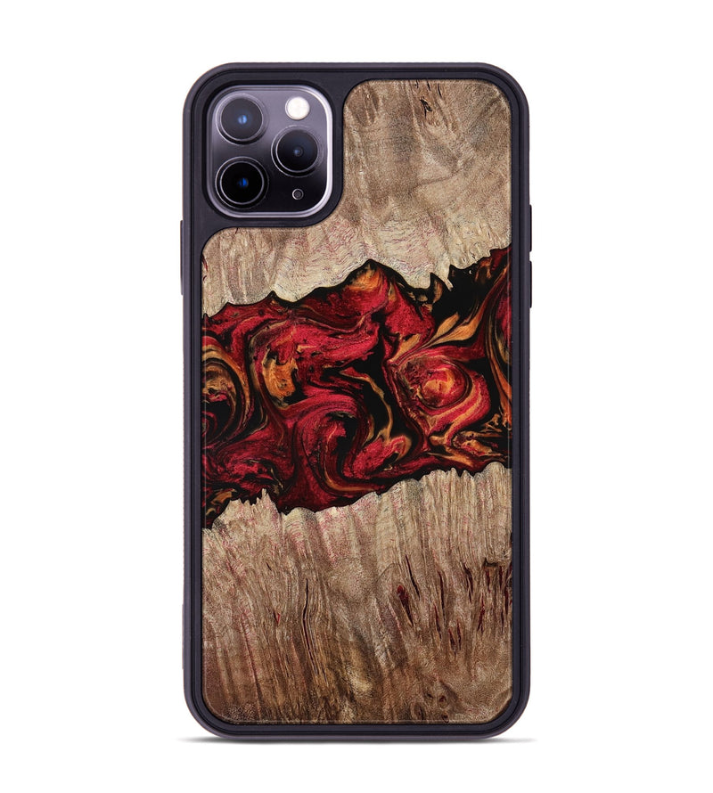 iPhone 11 Pro Max Wood Phone Case - Tamia (Red, 768582)
