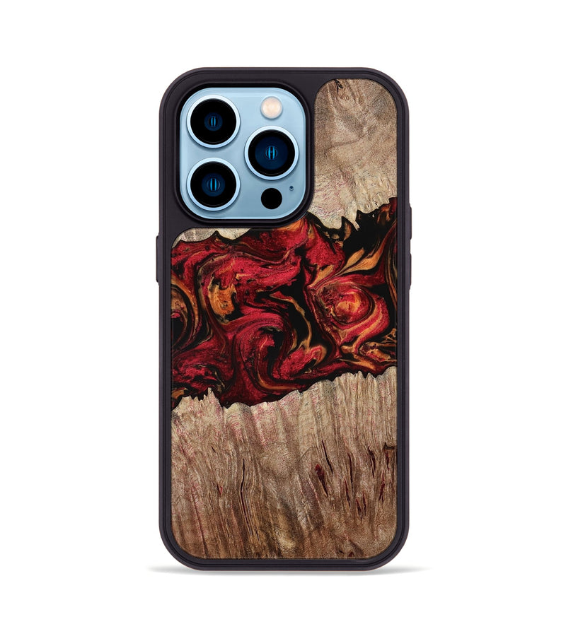 iPhone 14 Pro Wood Phone Case - Tamia (Red, 768582)