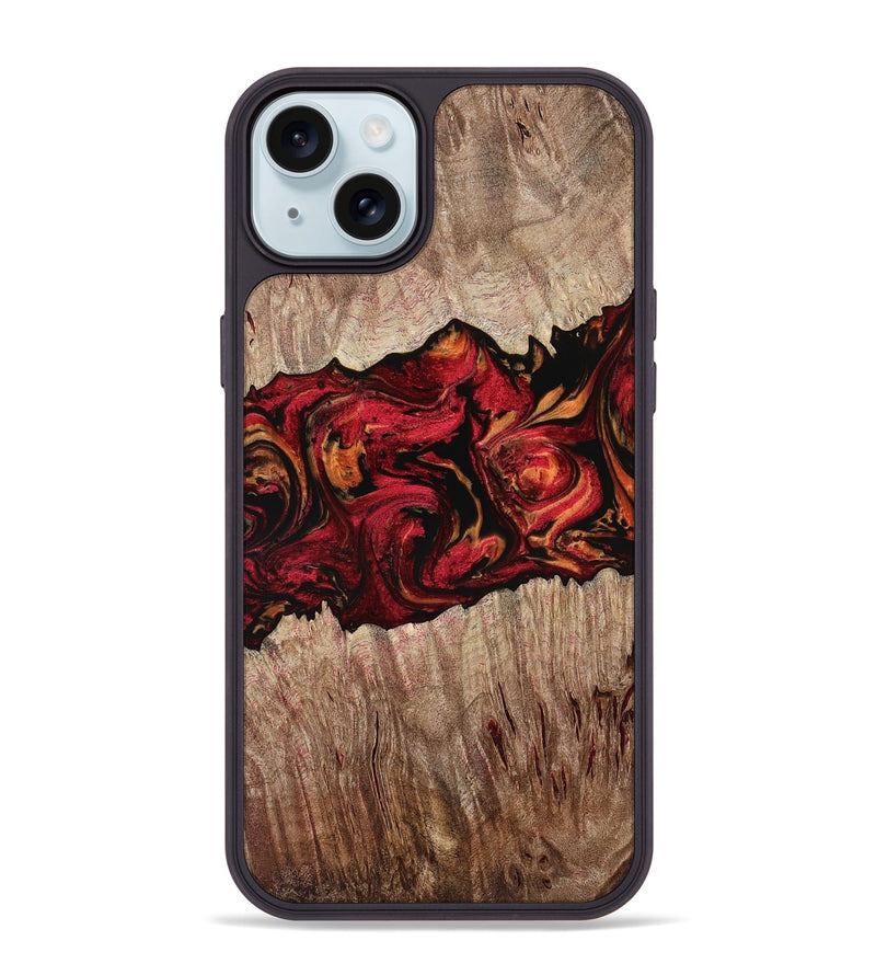 iPhone 15 Plus Wood Phone Case - Tamia (Red, 768582)