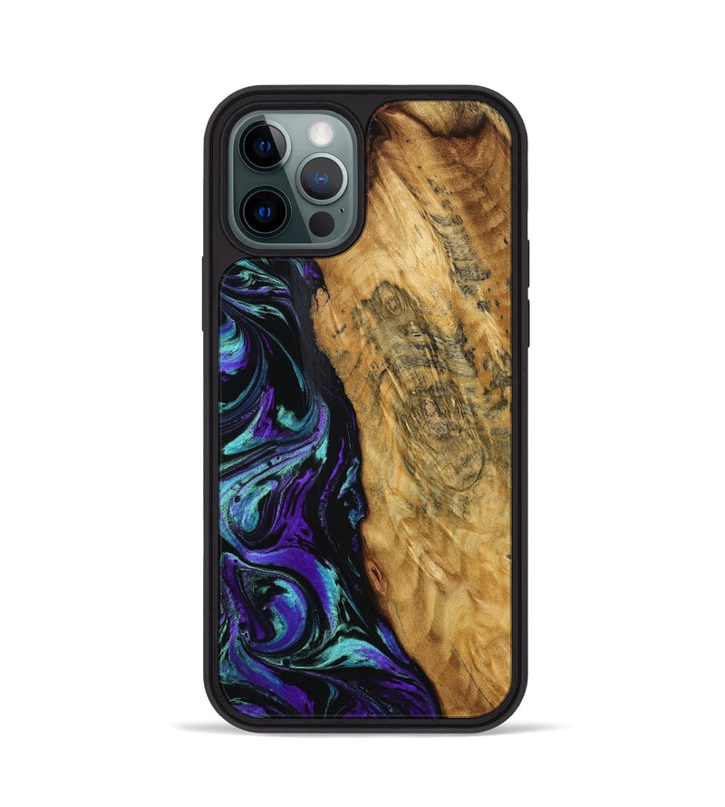 iPhone 12 Pro Wood Phone Case - Erick (Purple, 768595)