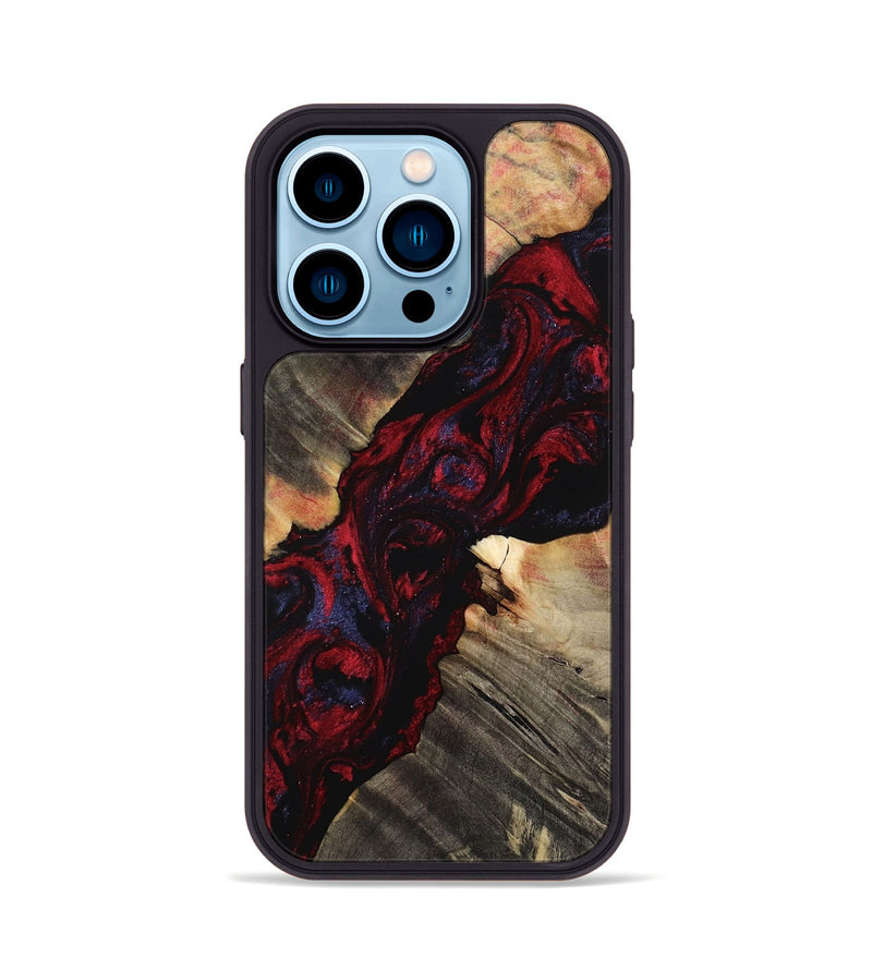 iPhone 14 Pro Wood Phone Case - Adlai (Red, 768857)