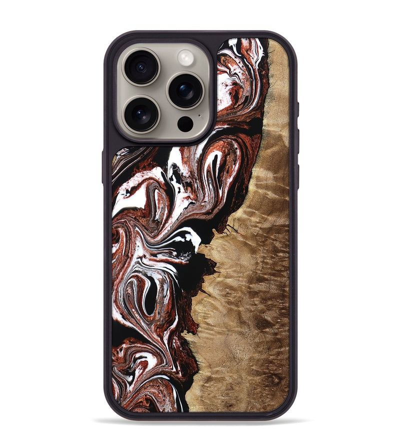 iPhone 15 Pro Max Wood Phone Case - Brandee (Black & White, 769107)