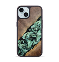 iPhone 15 Wood Phone Case - Cathy (Green, 769139)