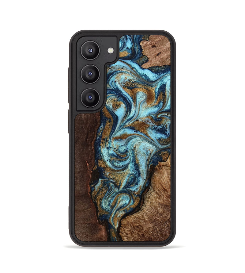 Galaxy S23 Wood Phone Case - Brynn (Teal & Gold, 769183)