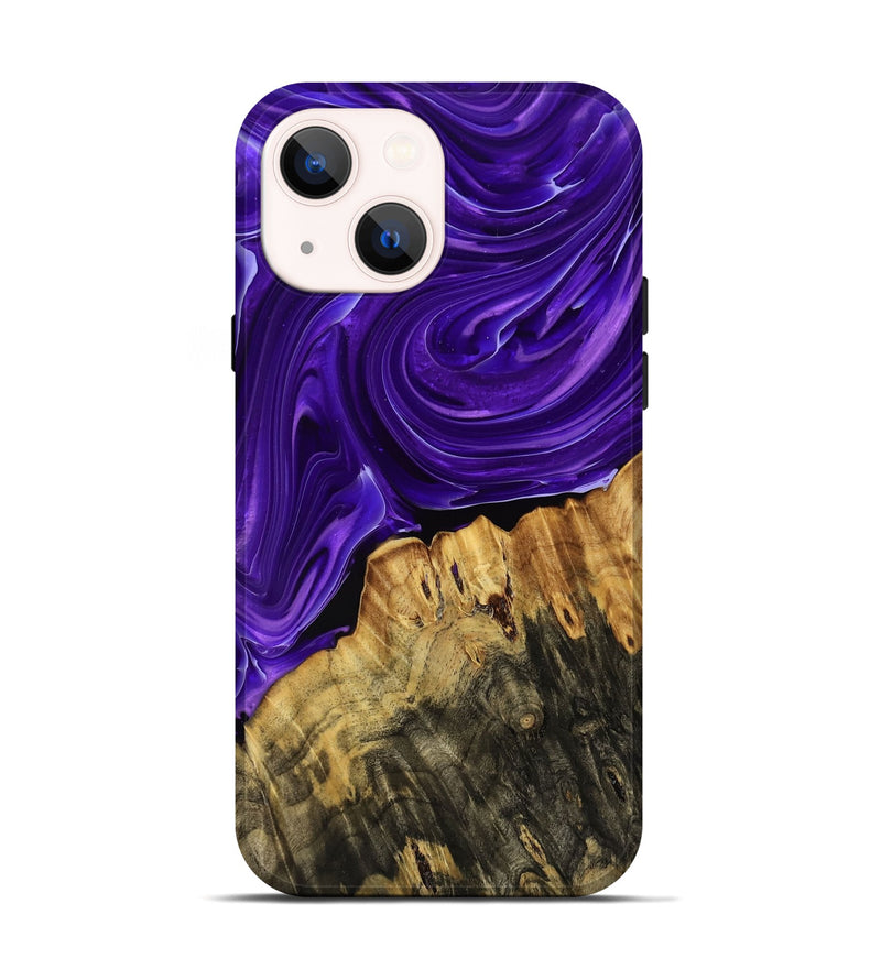 iPhone 14 Wood Live Edge Phone Case - Felisha (Purple, 769597)