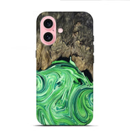 iPhone 16 Wood Live Edge Phone Case - Troy (Green, 769609)