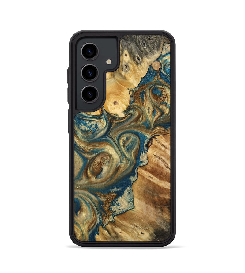 Galaxy S24 Wood Phone Case - King (Teal & Gold, 769676)